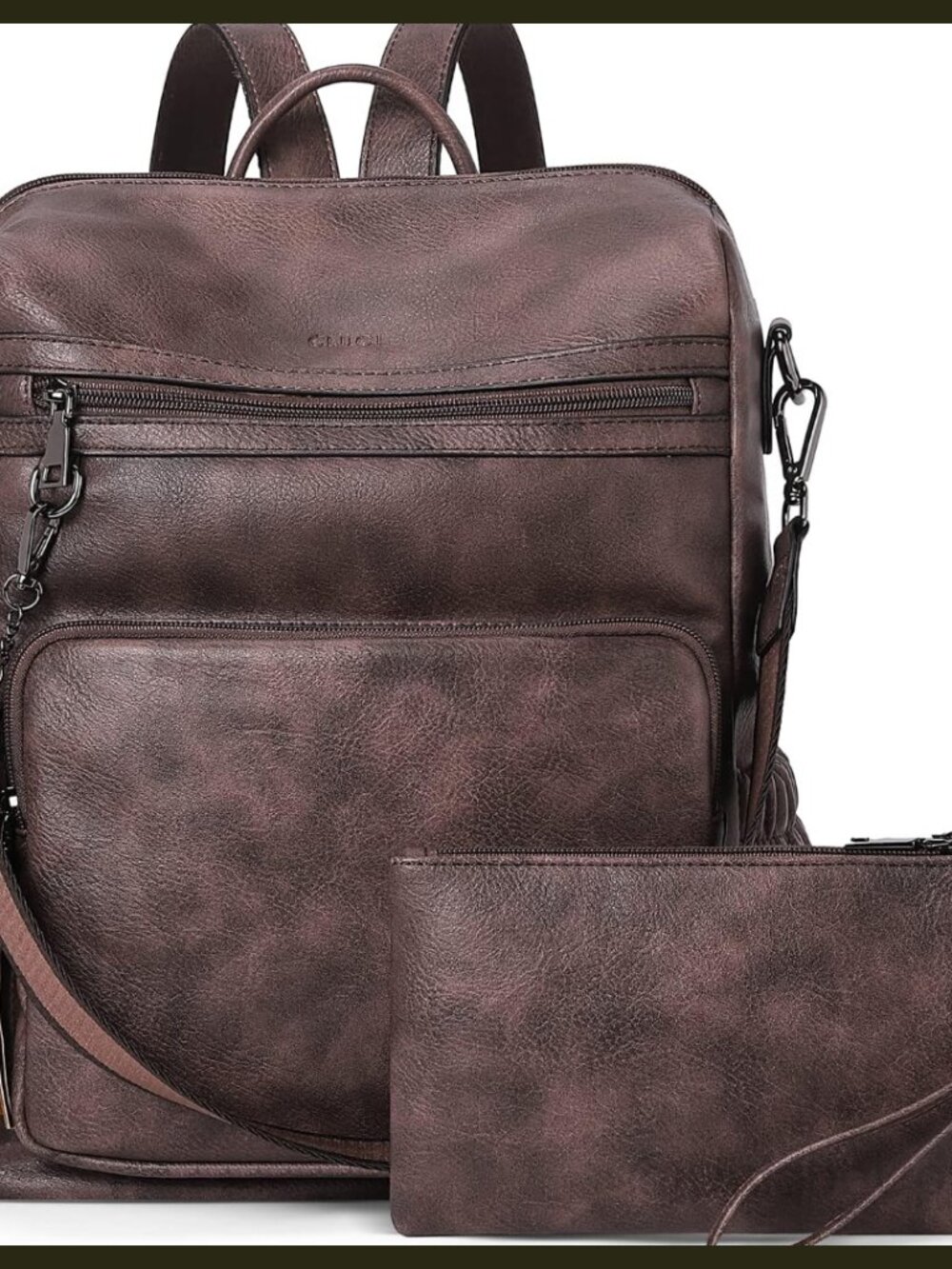 PU Leather Backpack Purse Wristlet Convertible Shoulder Bag Travel